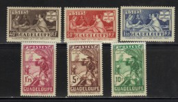 GUADELOUPE N° 127 à 132 * (infimes Charniéres) - Unused Stamps