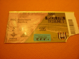 RSC Anderlecht-Benfica Football Match Ticket Stub 24/08/2004 - Eintrittskarten