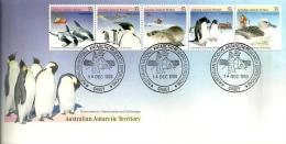 AUSTRALIA FDC CONSERVATION OF ANTARCTIC BIRD ANIMAL SHIP SET OF JOINED 5 DATED 14-12-1988 CASEY SG? READ DESCRIPTION !! - Cartas & Documentos