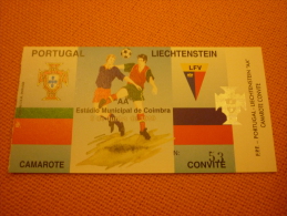 Portugal-Liechtenstein Football Match Ticket Stub 09/06/1999 - Eintrittskarten