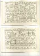 - FRANCE . LOT DE 3 GRAVURES SUR LA TAPISSERIE DE BAYEUX . GRAVURES SUR ACIER DU XIXe S. - Tapis & Tapisserie