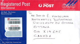 International Registered Post Envelope  To 500g.  Used To Canada - Interi Postali