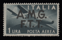 Italia – Trieste Zona A (AMG FTT): Posta Aerea / "Democratica" - Lire 1 Ardesia - 1947 - Poste Aérienne