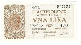 CARTAMONETA - 1 LIRA - ITALIA LAUREATA - DECR. 23 - 11 - 1944 - FDS - BS. 18 - Regno D'Italia – 1 Lira