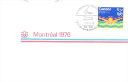 Canada Olympic Games 1984 Montreal Cover; Swimming Stamp, Yahting Kingston Cancellation - Ete 1976: Montréal