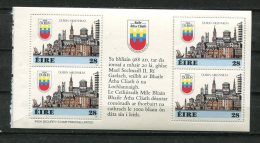 Ireland 1988 Sc 708 Mi 642 MNH (2) Panes Each Has 4 Stamps+Label In The Midle Dublin Millenium - Blocchi & Foglietti