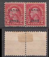 Panama Canal Zone Mi# 57C Used Pair Perf. 10 - Kanaalzone