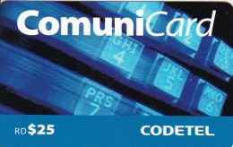 Dominican Republic, RD-COD-0005, 25 Telephone Keyboard In Blue, 2 Scans . - Dominicaine