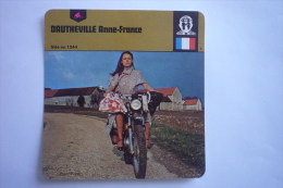 Transports - Sports Moto-carte Fiche Moto-jeune Femme à Moto-dautheville Anne-france-née En 1944( Description Au Dos - Motociclismo