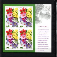 237396720 USA POSTFRIS MINT NEVER HINGED POSTFRISCH EINWANDFREI   SCOTT 4750 4751 4752 4753 Pane La Florida Flowers - Unused Stamps