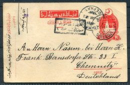 1917 Turkey CENSORED Postal Stationery SIRKEDJI To Chemnitz Germany - Cartas & Documentos