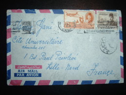 LETTRE PAR AVION POUR LA FRANCE TP 40M + 7M OBLMEC. 1951 CAIRO  + CENSURE - Covers & Documents