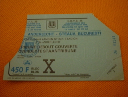 RSC Anderlecht-Steaua Bucuresti Football UEFA Champions League Match Ticket Billet 02/04/1986 - Tickets D'entrée
