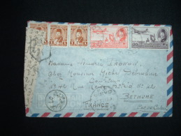 LETTRE POUR LA FRANCE TP 30M + 2M + 1M X3 OBL. 18 FE 50 CAIRO + CENSURE - Briefe U. Dokumente