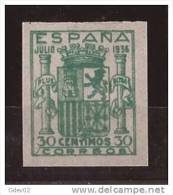 ESNE57-L4043TESSC.España. Spain Espagne.ESCUDO DE ESPAÑA.1936/7. (Ed NE 57**).sin Charnela.LUJO - Otros & Sin Clasificación
