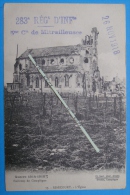 60 RIBECOURT ( Dreslincourt ) L´église Avec Cachet Du 283 Régiment D´infanterie 5° Compagnie De Mitailleuses 26 Nov 1918 - Ribecourt Dreslincourt