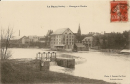 LA SUZE SUR SARTHE BARRAGE ET MOULIN ANIMEE CPA BE - La Suze Sur Sarthe