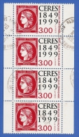 FRANCE 3212 BANDE 4 TIMBRES OBLITÉRÉS 150eme ANNIVERSAIRE DU TIMBRE FRANCAIS - Gelegenheidsboekjes