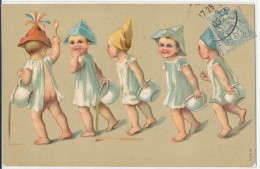 ENFANT POT DE CHAMBRE CARTE GAUFFREE BEL ETAT VOYAGEE 1905 - Humorous Cards
