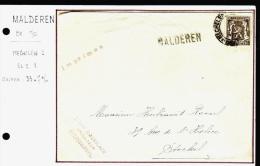 C.O.B. N° 420 Sur Recto De Lettre - Griffe Linéaire  : "  MALDEREN " - Linear Postmarks