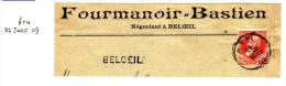 C.O.B. N° 74 Sur Fragment De Lettre - Griffe Linéaire  : "  BELOEIL " - Linear Postmarks