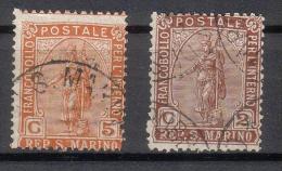 Repubblica Di San Marino - 1899 - Statua Della Libertà (usati) Sass. 32/33 - Used Stamps