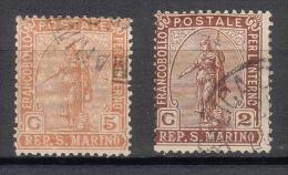 Repubblica Di San Marino - 1899 - Statua Della Libertà (usati) Sass. 32/33 - Used Stamps