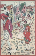 Carte Publicitaire LAIT MONT BLANC - Lait Des Enfants - Au Dos Chanteur Cadet Rousselle Illustrateur AS - Händler