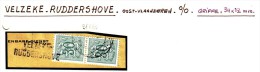 C.O.B. N° 1027 X 2 Sur Fragment De Lettre - Griffe Linéaire  : " VELZEKE - RUDDERSHOVE ". - Linear Postmarks