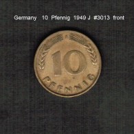 GERMANY    10  PFENNIG  1949 J  (KM # 108) - 10 Pfennig