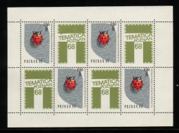 POLAND 1968 TEMATICA POZNAN PHILATELIC EXPO S/S NHM TYPE 1 INSECTS LADYBIRD CINDERELLA - Otros & Sin Clasificación