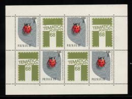 POLAND 1968 TEMATICA POZNAN PHILATELIC EXPO S/S NHM TYPE 1 INSECTS LADYBIRD CINDERELLA - Sonstige & Ohne Zuordnung
