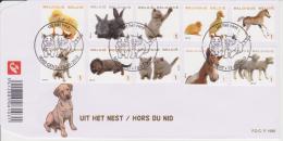 Belgium FDC 1685 Pets - Cat - Dog - Rabbit - Horse - Sheep Mi 4050-4059 - 2001-2010