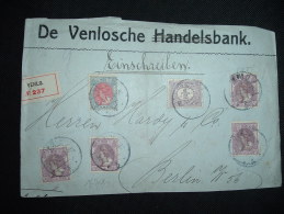 DEVANT DE LR POUR L'ALLEMAGNE TP 30C X4 + 15C +  1/2 C OBL. 15.4.18 VENLO + DE VENLOSCHE HANDELSBANK + BANQUE - Cartas & Documentos