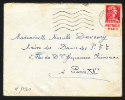 Marianne De Muller Avec Pub Pétrole Hahn/ Lettre De Tourcoing Pour Paris - Storia Postale