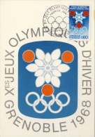 CARTE MAXIMUM  1967 INGRES #JEUX OLYMPIQUES D'HIVER 1968 GRENOBLE # JO # - Hiver 1968: Grenoble