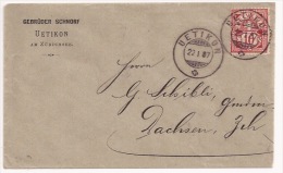B71 - UETIKON - 1887- - Lettres & Documents