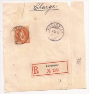 B73 - AUVERNIER - 1894 - Recommandé Grand Fragment - - Covers & Documents