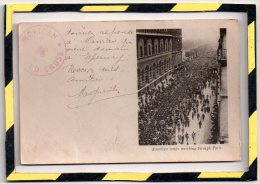 CROIX ROUGE AMERICAINE. - . AMERICAN RED CROSS. GUERRE 14/18. AMERICAN TROOPS MARCHING THROUGH PARIS - Croix-Rouge