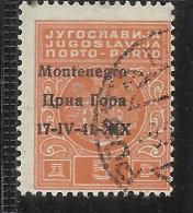 OCCUPAZIONI ITALIANE MONTENEGRO 1941 SEGNATASSE TASSE POSTAGE DUE TAXE 5 D USATO USED OBLITERE' - Montenegro