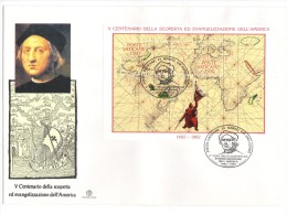 CC32 - VATICANO , Il BF N. 19 Su FDC  Annullo Speciale - Cristóbal Colón