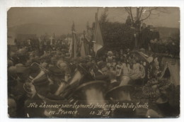 CPA  PHOTO FETE D´HONNEUR POUR LES MORTS DES ENGAGES VOLONTAIRES DE SOULTZ 13/IV/1919 - Soultz