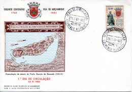 MOZAMBIQUE. N°488 Sur Enveloppe 1er Jour (FDC) De 1963. Armoiries De La Ville De Moçambique. - Omslagen