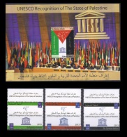 PALESTINE 2013 MNH SET PALESTINIAN AUTHORITY BIRD DOVE UNESCO RECOGNITION OF THE STATE OF PALESTINE FLAGS - Palestine