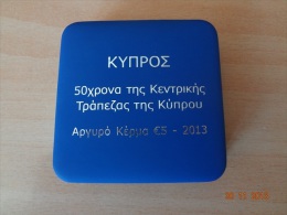 Cyprus 2013 50th Anniversary Of The Central Bank Of Cyprus Silver Coin UNC - Zypern