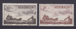 Australia 1955 Mi. 254-55 Pioniere Der Postkutschenzeit Gemälde Von Painting Of Lionel Lindsay Complete Set MNH** - Nuevos