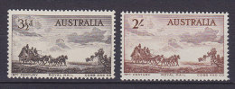 Australia 1955 Mi. 254-55 Pioniere Der Postkutschenzeit Gemälde Von Painting Of Lionel Lindsay Complete Set MNH** - Neufs