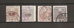 JAPAN NIPPON JAPÓN TAZAWA STYLE SERIES Wmkd., GRANITE PAPER, OLD DIE (o) 1919 / USED / 136 - 139 - Usados