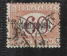 ITALY ITALIA LEVANTE COSTANTINOPOLI 1922 SEGNATASSE TASSE TAXES 60 CENT. USED TIMBRATO - European And Asian Offices