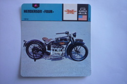 Transports - Sports Moto - Carte Fiche Moto - Henderson - Four - 1912 ( Description Au Dos De La Carte ) - Motorcycle Sport